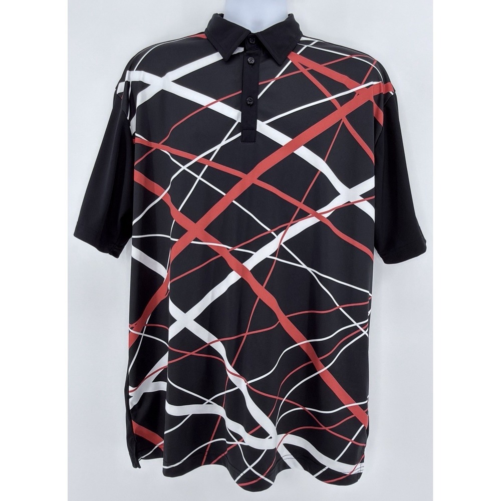 Loudmouth Golf Eddie Van Halen Polo Men XXL Black Red Performance Shirt